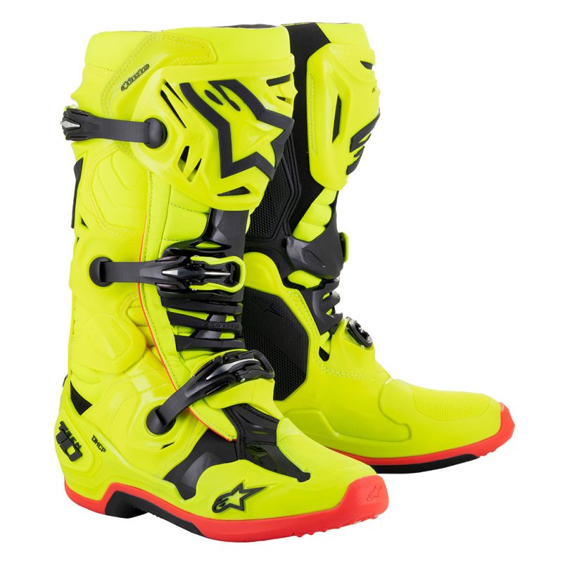 Alpinestars Tech 10 Fluro Yellow Black Red MX Boots 1