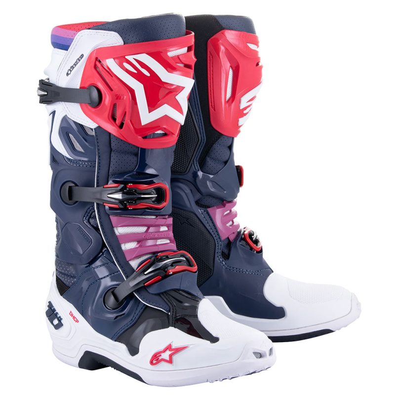 Alpinestars Tech 10 White Blue Red Supervented MX Boots 1