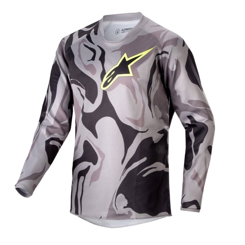 Youth Racer Tactical Grey Yellow jersey front 1