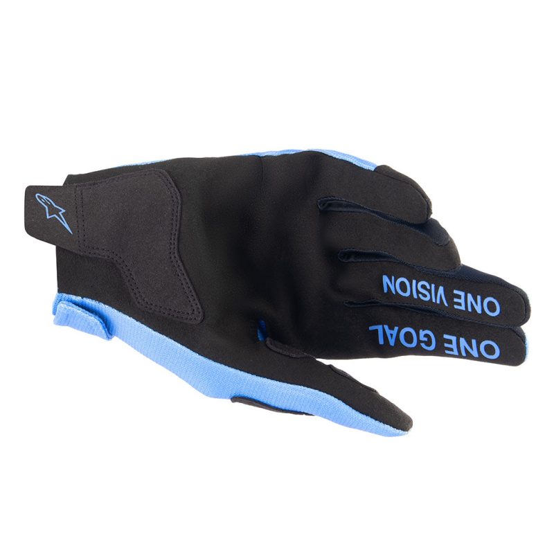 radar light blue glove palm