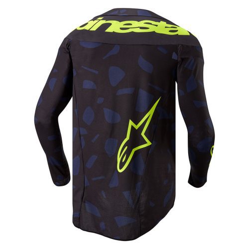 techstar rantera navy yellow jersey back